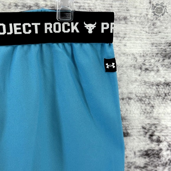 NWT Under Armour Project Rock Girls Play Up Shorts Glacier Blue Size Large‎ - Picture 7 of 10